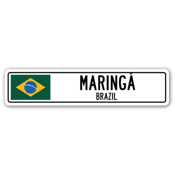 MARINGO BRAZIL Street Sign Brazilian flag city country road wall gift