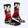 thumbnail image 2 of Four Seasons Universal Socks - 2 Pairs Unisex Trendy Socks with Vintage Car Design & American Flag Pattern Mixed Colors, 2 of 5