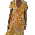thumbnail image 3 of DYMADE Women Casual Summer Loose Short Sleeve Bohemian T-Shirt Dress, 3 of 4