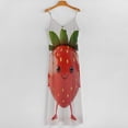 thumbnail image 5 of Lots of Little Strawberries Sleeveless Suspender Dress Summer Fashion Casual Long Dress, 5 of 9