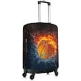 thumbnail image 3 of Basketball In Water And Fire Luggage Suitcase Cover Elastic Washable Basketball Lover Luggage Protector Travel Suitcase Protective Cover For Kid And Adult, M (Fit 22-24 Inch Luggage), 3 of 6