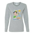 thumbnail image 2 of Wild Bobby Betty Boop Island Girl Paradise Betty Boop Womens Long Sleeve T-Shirt, Heather Grey, Medium, 2 of 5