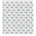 thumbnail image 3 of Doodle Shower Curtain, Polar Bear Animals with Constellation Stars and Milky Way Spirals Cosmos Art, Fabric Bathroom Set with Hooks, 69W X 70L Inches, Blush White Teal, by Ambesonne, 3 of 3
