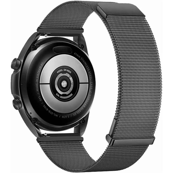 REQO Band compatible with Samsung Galaxy Watch 4 40mm 44mm/4 Classic 46mm 42mm/Active/Active2/3 41mm Band 20mm Quick Release Strap Metal Stainless Steel Wristband Magnetic Milanese Mesh Loop
