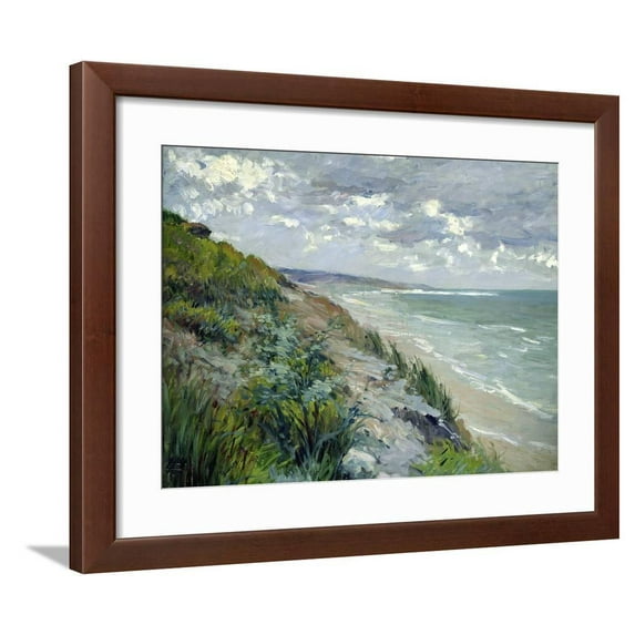 Cliffs by the Sea at Trouville, Scenic Framed Art Print Wall Art by Gustave Caillebotte