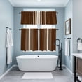 thumbnail image 3 of Brown Beige Striped Kitchen Curtains Sets for Windows 24 Inch Length, Modern Farmhouse Retro Lines Rod Pocket Window Treatments Tier Curtains and Valances Set for Bedroom/Bathroom, 3 of 8