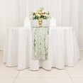 thumbnail image 2 of BalsaCircle Sage Green 12x108 in Premium Crushed Velvet Table Runner Party Events Tableware Decorations, 2 of 8