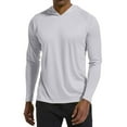 thumbnail image 5 of Homeyce Men's Hooded Long Sleeve UPF 50+ Sun Protection Shirts Uv Protection Fishing Swimming Lightweight Hoodie with Hood Quick Dry T Shirts Rash Guards,Light Gray S, 5 of 7