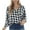 Dark Blue, variant on UVEASISHA Plaid Tops for Women Lapel V Neck Long Sleeve Shirts Cotton Casual Business Work Shirt Dressy Trendy Going Out Blouses Christmas Gifts Green L