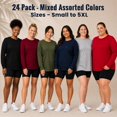 thumbnail image 6 of BILLIONHATS Womens Long Sleeve Oversized T-Shirts, Cotton Casual Fit Sleeved Tees Tops – Baggy Style Bulk Wholesale Tshirt Packs (6 Pack Assorted, Size-Small), 6 of 7