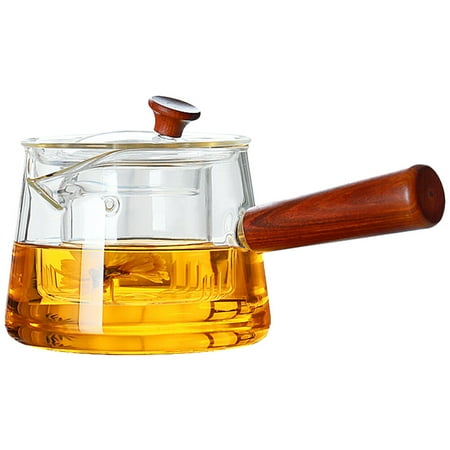 

NUOLUX Wood Handle Glass Tea Pot Tea Stewing Pot High Temperature Resistance Teapot