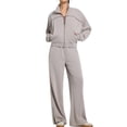 thumbnail image 3 of Chaqueta Deportiva de Larga con Solapa y Cremallera para Mujer, Ideal para Otoño e Invierno Chaqueta Holgada para Yoga Al Aire Libre Gris XXL, 3 of 7