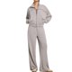thumbnail image 3 of Chaqueta Deportiva de Larga con Solapa y Cremallera para Mujer, Ideal para Otoño e Invierno Chaqueta Holgada para Yoga Al Aire Libre Gris S, 3 of 7