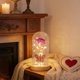 thumbnail image 5 of Luz de noche de rosas y mariposas para el día de San Valentín, regalo de cumpleaños, cielo estrellado, rosa de cristal, flor de cristal preservada, rosa brillante dentro de una cúpula de cristal, mari, 5 of 6