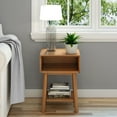 thumbnail image 2 of Plank+Beam Mid - Century Modern Nightstand with Cubby Shelf, Solid Wood Bedside Table for Bedroom, 2 of 7