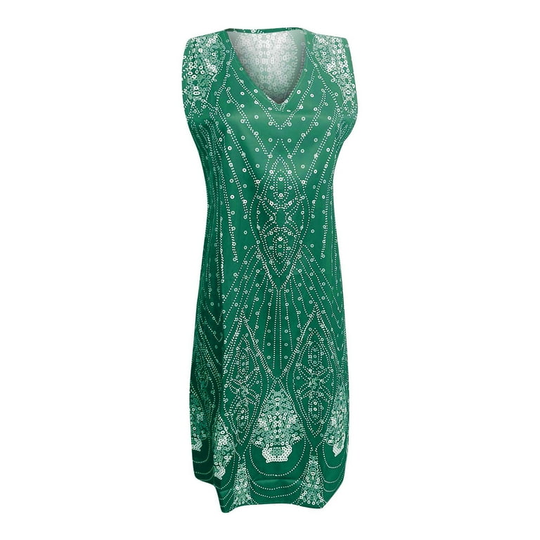 green 1920s dress 1920s-inspired flapper dress in green with drape and bow main image 1