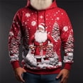 thumbnail image 1 of Santa Claus Print Hoodie For Men Fashion Cartoon Elk Pattern Sweatshirt 2023 Christmas New Year Party Tops Oversized Y2k Clothes, 1 of 3