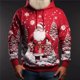 thumbnail image 2 of Santa Claus Print Hoodie For Men Fashion Cartoon Elk Pattern Sweatshirt 2023 Christmas New Year Party Tops Oversized Y2k Clothes, 2 of 4