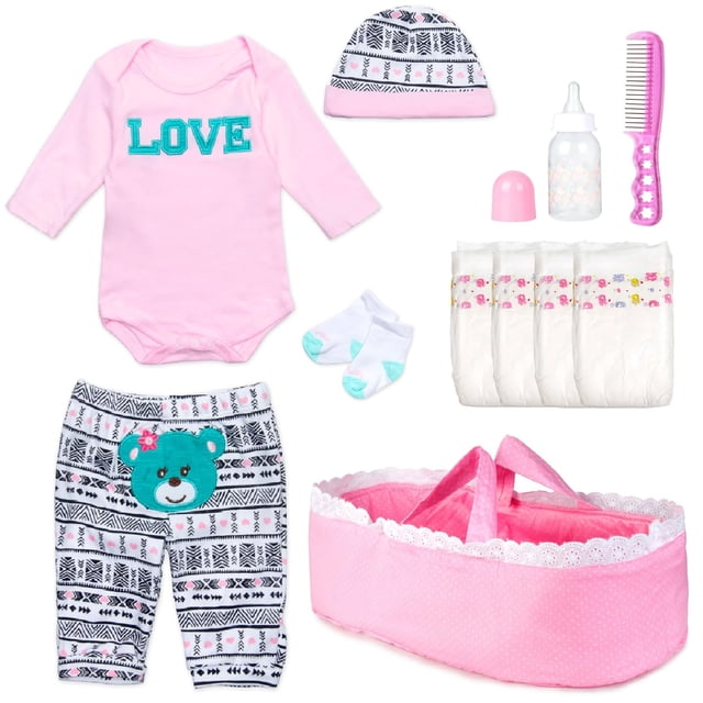Juego de accesorios de ropa Reborn Baby Dolls, 11 piezas para 43 a 56 cm