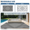thumbnail image 3 of Outdoor Rug Waterproof 8x10 Reversible – Modern Lines Grey White Plastic Straw Patio Mat for Backyard, RV, Balcony, Camping | Lightweight & Durable Non-Slip Outdoor Carpet – 1 Pack, 3 of 13
