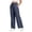 Navy, variant on Women's Wide Leg Athletic Track Pants Elastic Waist Drawstring Casual Sport Trousers with Pockets