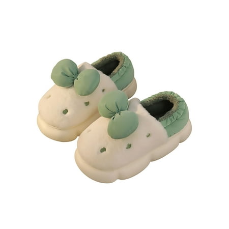 

SIMANLAN Women s Lightweight Home Shoe Comfort House Shoes Indoor Anti-Slip Fuzzy Winter Warm Slipper Green 7-7.5