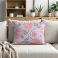 thumbnail image 5 of Throw Pillow Covers Pack of 1 for Living Room Table, Floral Printed Cushion Case, 14x20 inches - White Pink - Home Decor, 5 of 8