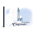 thumbnail image 1 of Newport Beach, California - Lighthouse - Blue - Coastal Icon - Lantern Press Artwork (18x12 Gallery Wrapped Stretched Canvas), 1 of 1
