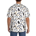 thumbnail image 3 of Fotbe whiter cute penguin Camisa Estampada de Manga Corta para Hombre, Casual de Verano, Estilo Playero, Sin Arrugas-Small, 3 of 5