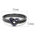 thumbnail image 2 of Luxe Jewelry Designs Women's Black IP Stainless Steel Heart Ring with Light Amethyst Crystals - Size, 2 of 4