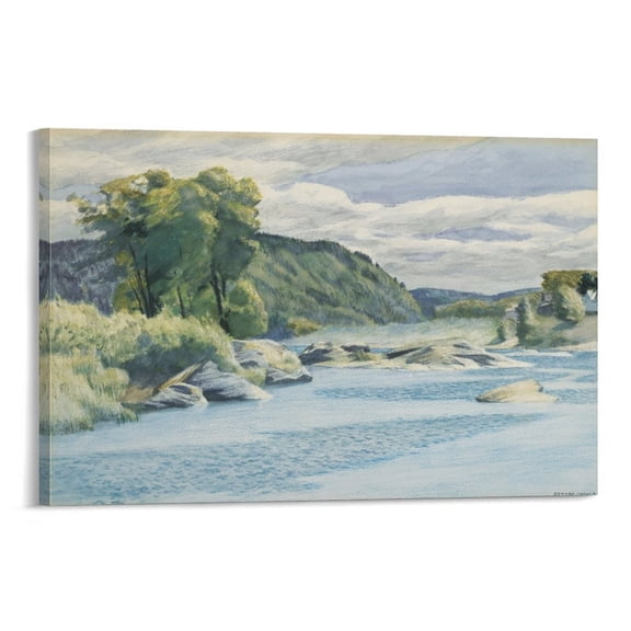Edward.Hopper. Windy Day Large Canvas Printing Famous Paintings Wall Decoration Painting Artwork Artworks Canvas Poster Room Aesthetic Wall Art Prints Home Modern Decor Gifts 12x18inch(30x45cm)