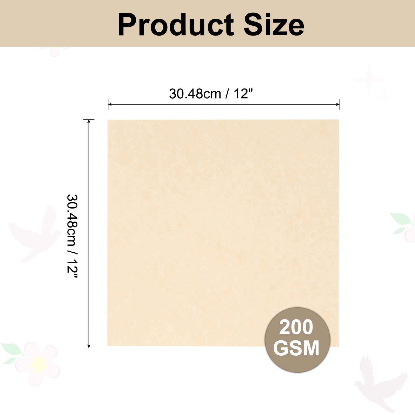 Uxcell Parchment Paper Aged Look Stationery Vintage Paper Sheet for Certificate Invitation Envelope Deep Brown 12 x 12 Inch