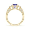 thumbnail image 2 of Angara Natural 1.45 Ct. Tanzanite with Diamond Vintage Inspired Ring in 14K Yellow Gold for Women (Ring Size: 12), 2 of 9