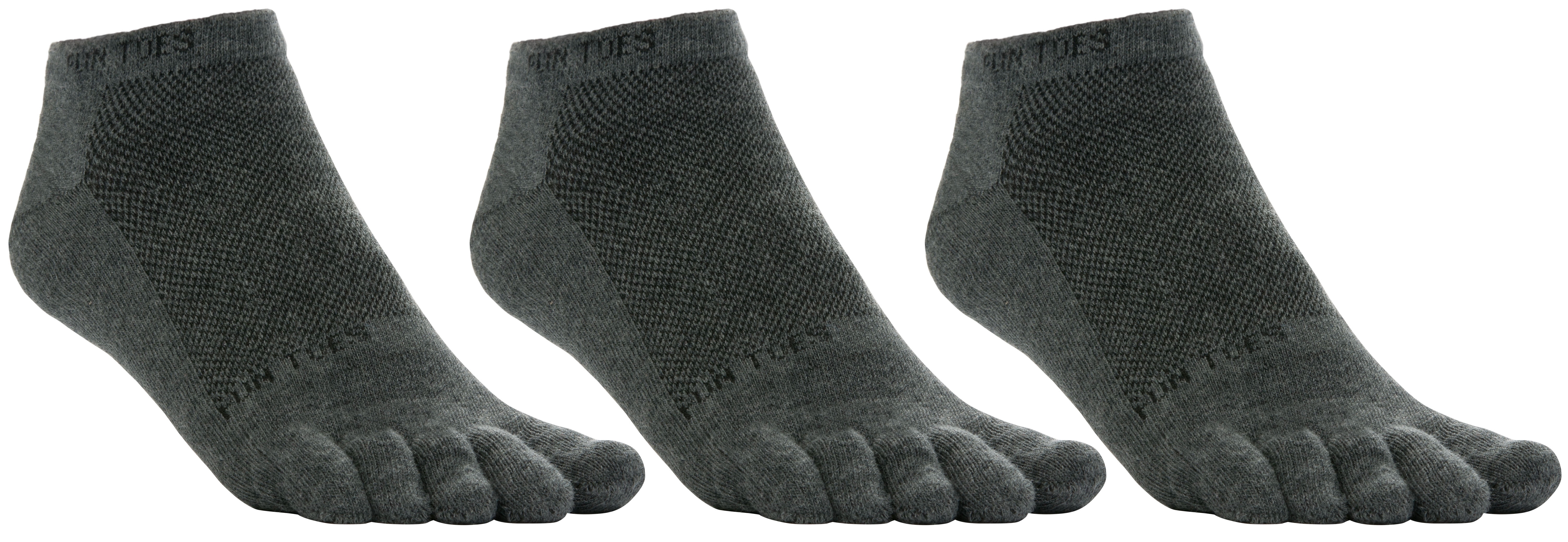 FUN TOES Men Cotton Toe Socks Breathable Mesh 3 Pairs