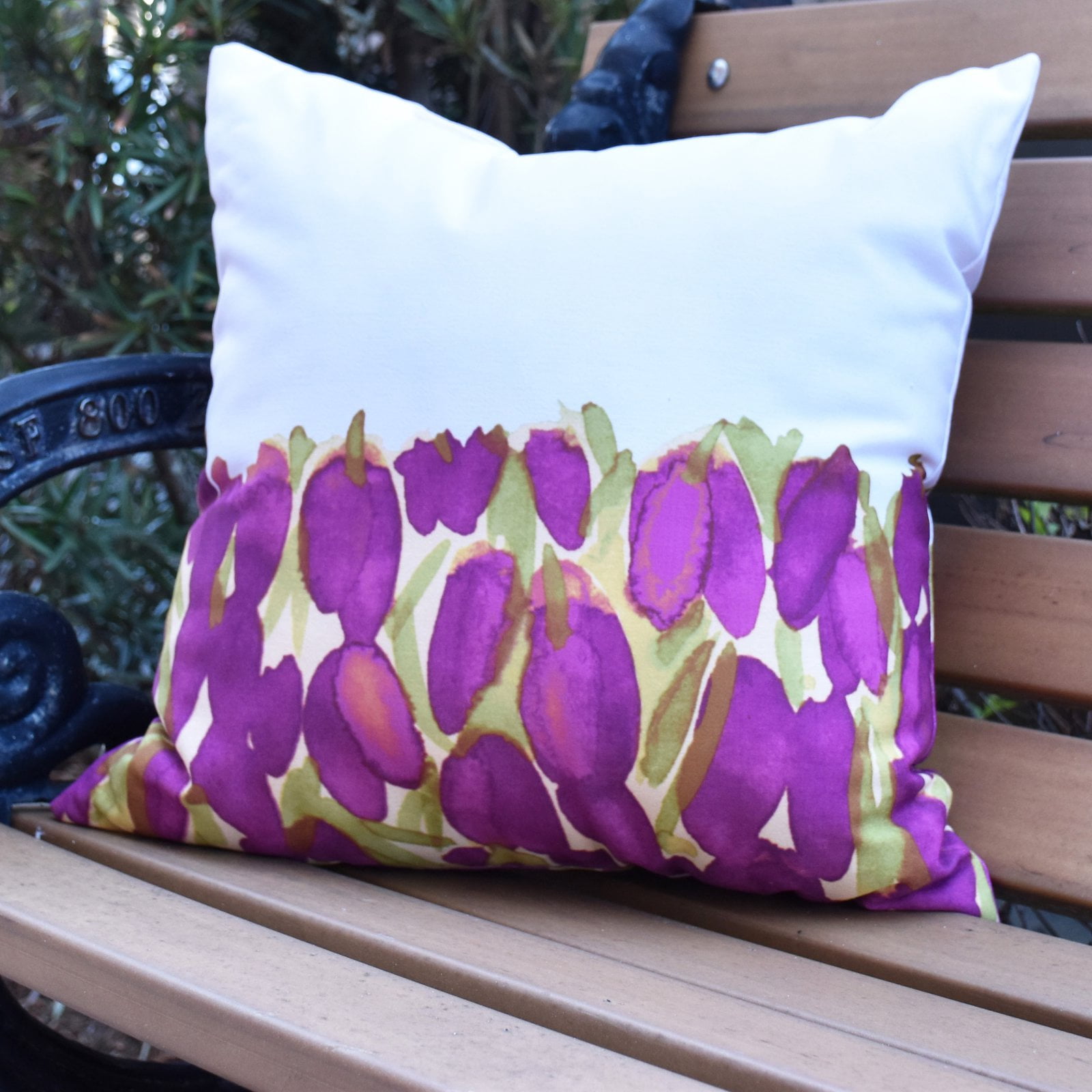 Simply Daisy, 16" x 16" Sunset Tulip Red Floral DecorativeOutdoor Pillow