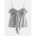 thumbnail image 5 of No Boundaries Sequin Ruffle Tie Front Cami, Women's, 5 of 5