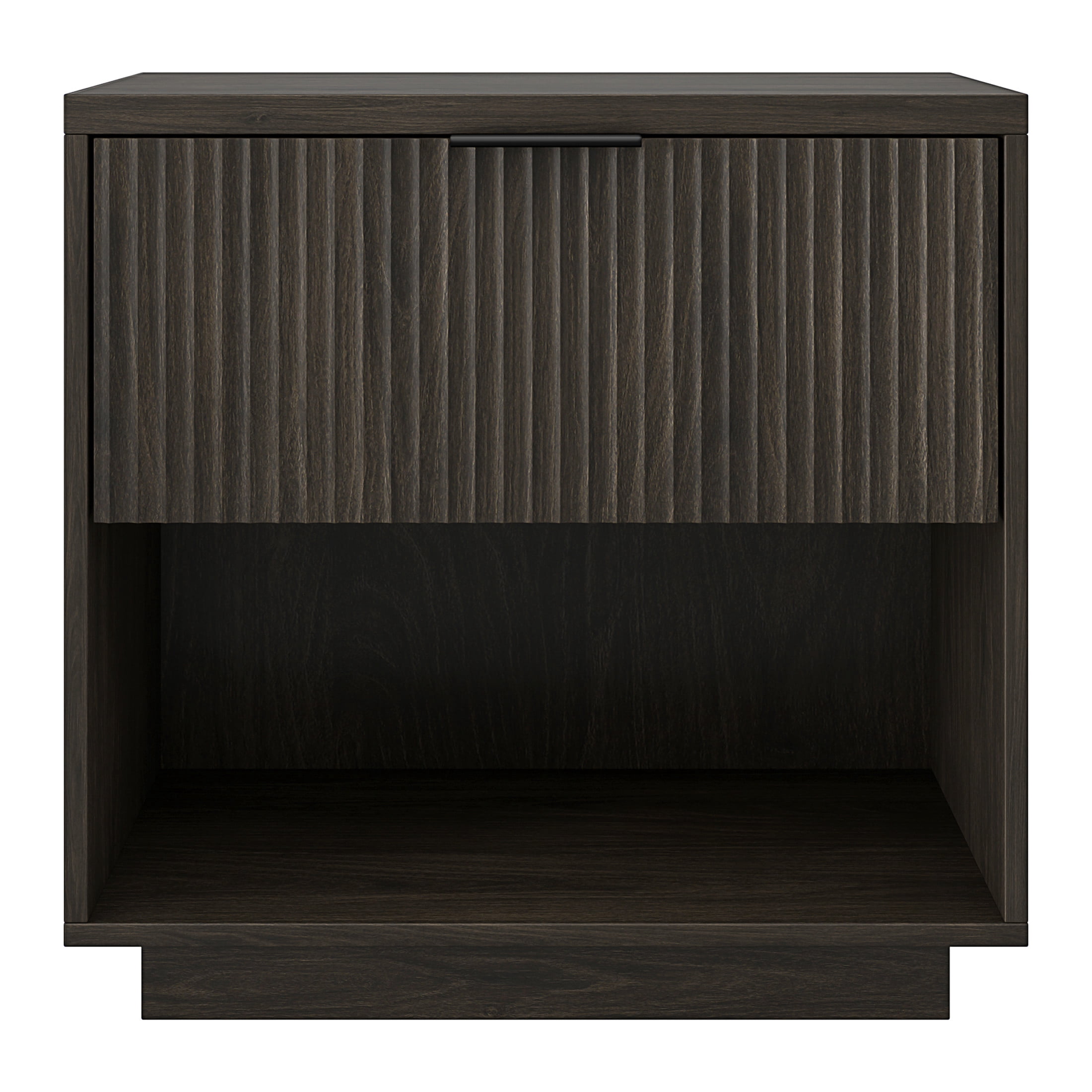 Evelyn&Zoe Modern/Contemporary 24" Wide Alder Brown Nightstand