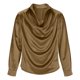thumbnail image 4 of Ceisia Men Long-Sleeve Dress Shirt Silk with Silver Buttons Decoration Resisting Wrinkles Brown L Gift, 4 of 8