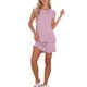 thumbnail image 2 of INSPIRAR CHIC Conjuntos de Pijama de Dos Piezas para Mujeres con Mangas de Volante y Pantalones Cortos 3XL Rosa, 2 of 6