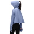 thumbnail image 3 of Women's Ice Silk UV Sun Protection Hoodie Hole Zip Up Jacket Thin Breathable Loose Fit Cycling Sun Clothing Lightweight Long Sleeve Sunshirt Wrinkle Resistant Windproof Skin Friendly Coat, 3 of 3