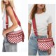thumbnail image 2 of Bolso Riñonera Cruzado de Nylon a Cuadros para Mujer Rojo A07, 2 of 6