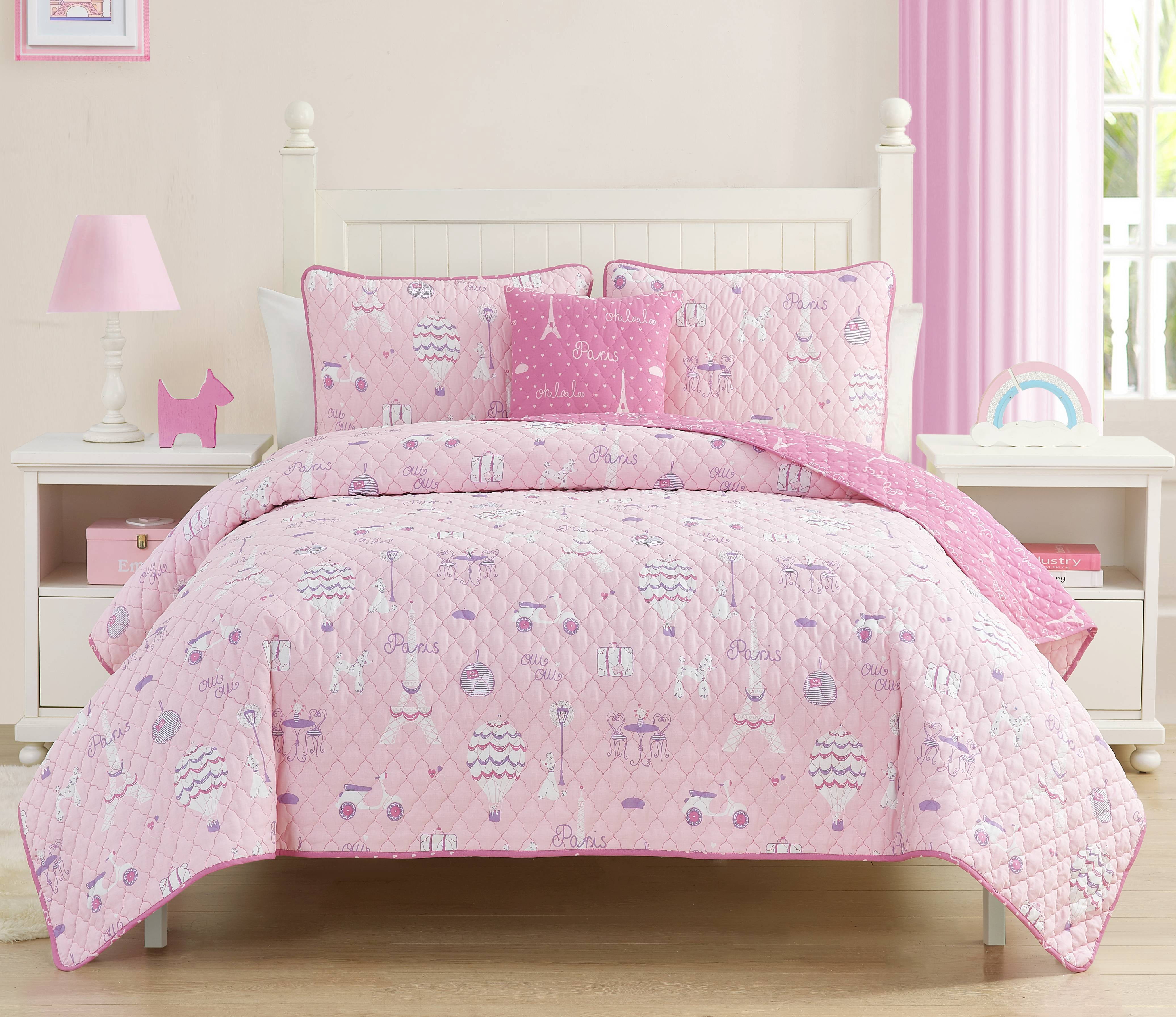 Alex + Bella 4-Piece Pink Bedding Quilt Sets, Queen