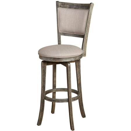 French Country 30-inch Grey Swivel Bar stool