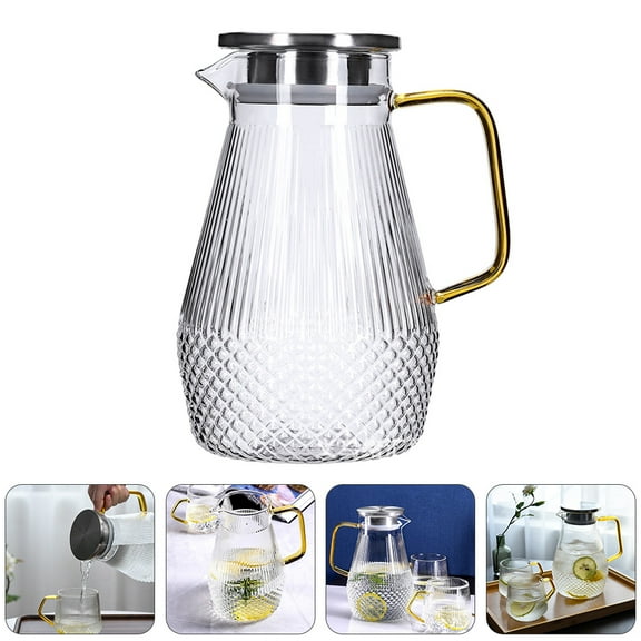 ADDHAT Pitcher Glass Easy to Clean 1Pc 4.52X4.52X8.06in