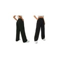 thumbnail image 3 of Females Sweatpants Fall Baggy Wide Leg Sweatpant Fleece Lined Straight Leg Sweat Pants Black XL, 3 of 6