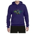 thumbnail image 2 of Wild Bobby, Colorful Rainbow Patterned Butterfly Animal Lover Unisex Graphic Hoodie Sweatshirt, Purple, 3XL, 2 of 3