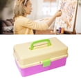 thumbnail image 4 of Caja de almacenamiento de plástico grande Bling Bling para estudiantes de Arte tamaño grande 561 rosa y amarillo, 4 of 10