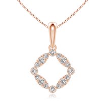 ANGARA Natural and Dot Diamond Circle Pendant in 14K Rose Gold for Women (Size-2mm| Color-I-J| Clarity-I1-I2) | April Birthstone, Anniversary, Jewelry Gift for Women | Natural Diamond Necklace