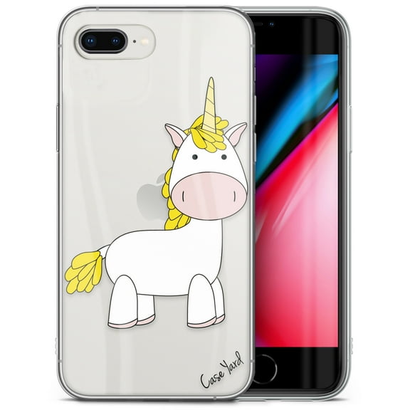 Case Yard iPhone-8-Plus Case Clear Soft & Flexible TPU Ultra Low Profile Slim Fit Thin Shockproof Transparent Bumper Protective Cover Drop Protective Cell Phone Cases (Unicorn)