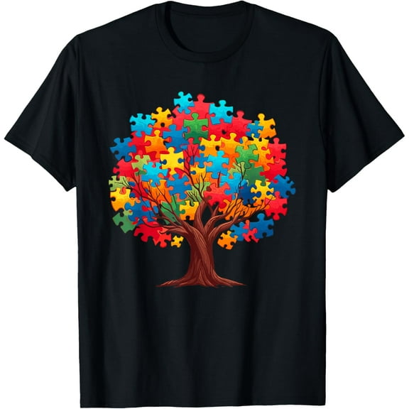 Tree of Hope Autism Awareness Funny Support Puzzle T-Shirt